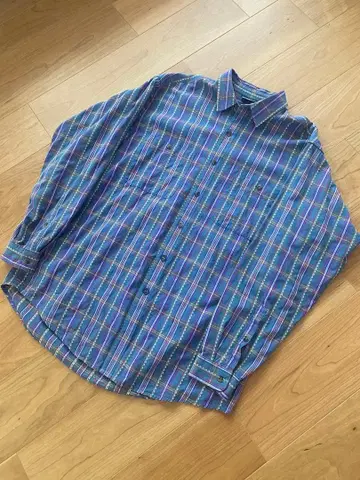 눈 없음 90s patagonia 체크 무늬 긴팔 플란넬 셔츠 L 사이즈