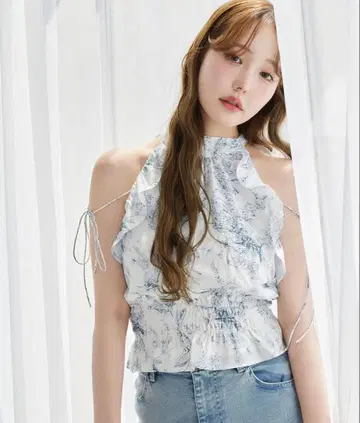 niceclaup 아메슬리 백리본 블라우스 꽃무늬 snidel eimy