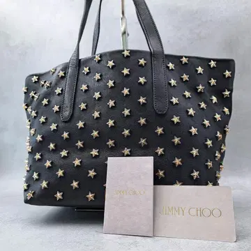개런티 카드 부착 JIMMY CHOO 토트백 블랙 가죽