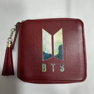 BTS 버건디 접이식 지갑 (코인 케이스)