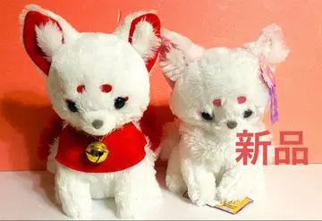 쵸콘과 여우 우이로 화도중 테마리 사탕 마이코 봉제 인형 2개 세트