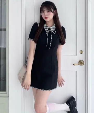 올리브 데 올리브 블랙 미니 원피스