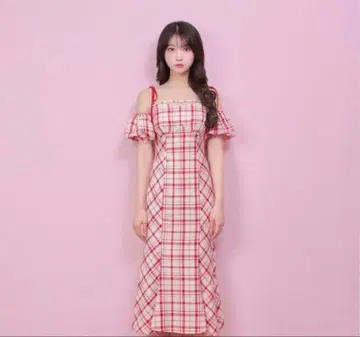 엠미에메 2way 체크 롱 머메이드 원피스