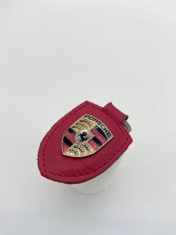 Porsche 포르쉐 정품 크레스트 키링 포르쉐 가죽 빨간색