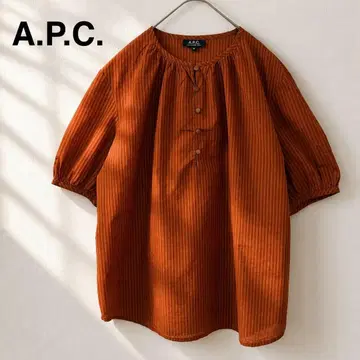 A.P.C. 아페쎄 개더 블라우스 36 테라코타 면 100%