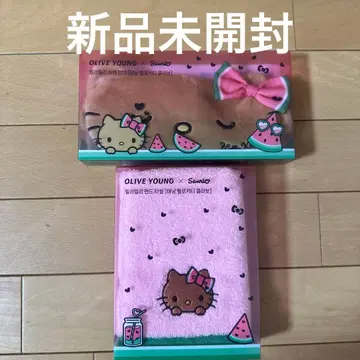 새상품 올리브영 한정판 일광화상 키티 안대 타월 OLIVE YOUNG