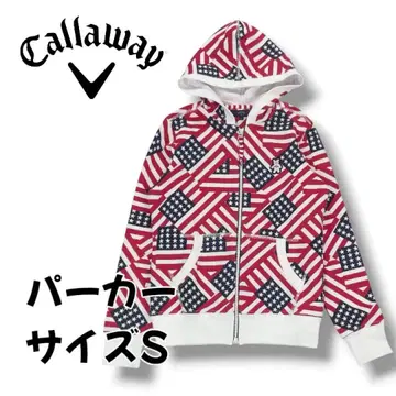 새상품급 Callaway 캘러웨이 풀 집업 후드티 성조기 패턴 S 사이즈