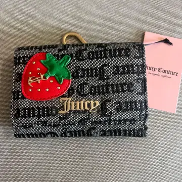 Juicy Couture 3단 폴더형 지갑 블랙 x 딸기