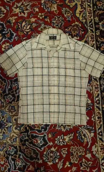 70s JCPenney MW 빈티지 반팔 체크 셔츠 Sears
