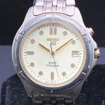 작동 세이코 SEIKO AGS 스피릿 티타늄 37mm 남성용 손목시계