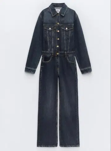 ZARA 데님 TRF 점프수트 네이비 블루 S 7-9호 미사용
