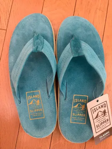 아일랜드 슬리퍼 ISLAND SLIPPER 가죽 샌들 라이트 블루