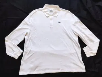 레어 사이즈 Lacoste 라코스테 피케 셔츠 8 화이트 원 포인트