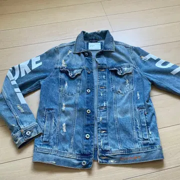 남성용 ZARA 데님 자켓 FUTURE 프린트