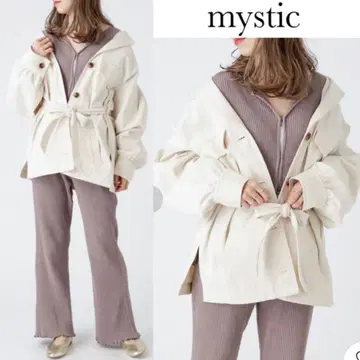 미스틱 사파리 자켓 볼륨 슬리브 코튼 아이보리