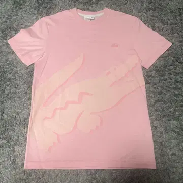 LACOSTE 오버사이즈 프린트 카노코지 T셔츠 핑크