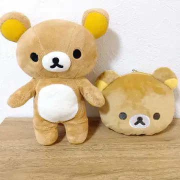 리락쿠마 봉제 인형 척 약 19cm 볼체인 파우치 2개