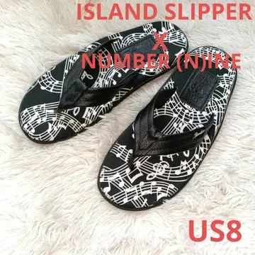 [거의 미사용] 아일랜드 슬리퍼 넘버나인 별주 음표 샌들 US8