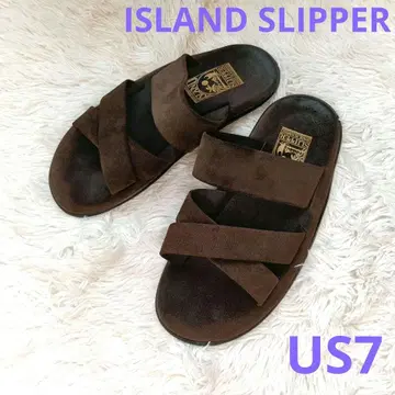 아일랜드 슬리퍼 가죽 샌들 다크 브라운 US7