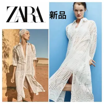 ZARA 컷워크 자수 셔츠 원피스