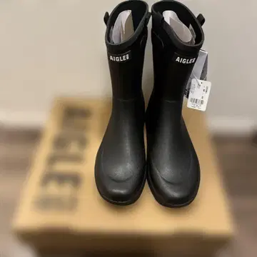 AIGLE 블랙 장화 레인부츠 24.5cm
