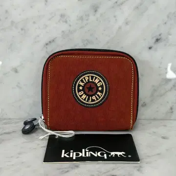 새상품 미사용 Kipling 키플링 이단 접이식 지갑 브라운 더블 지퍼