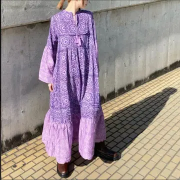 Kastane 보헤미안 티어드 롱 원피스 (보라색)