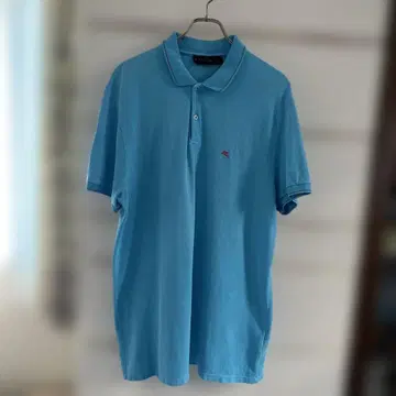 ETRO 에트로 피케 셔츠 XL 터콰이즈 블루 이탈리아제 골프