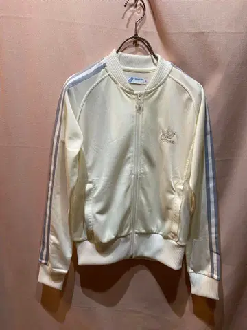 아디다스 화이트 집업 트랙 자켓 저지 화이트 여성용