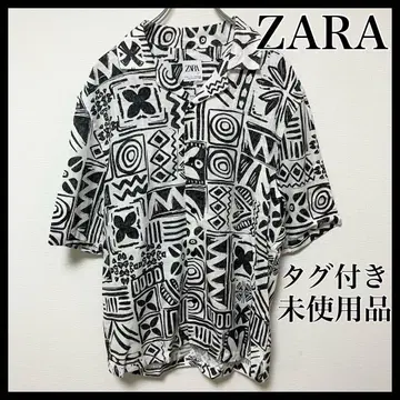 ZARA 자라 올 패턴 셔츠 택 포함 미사용품 레이온 M 사이즈 상당 5