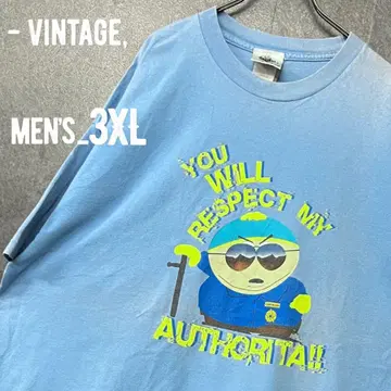 레어 [ 사우스 파크 ] 빅 프린트 T셔츠 반팔/블루/남성용 2~3XL