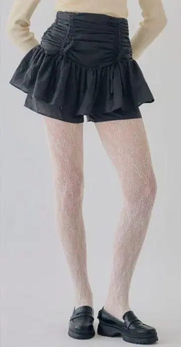 트리트 유어 셀프 드로스트링 리본 캉캉 스커트 팬츠 그레이 M