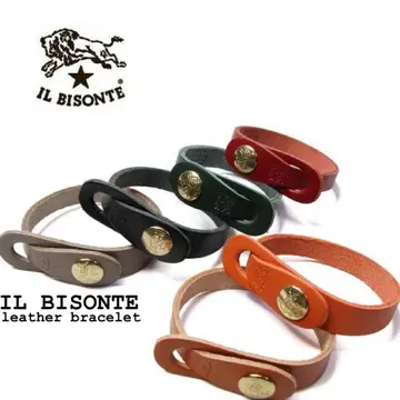 일비종떼 IL BISONTE 스냅 버튼 가죽 팔찌 CA 새상품