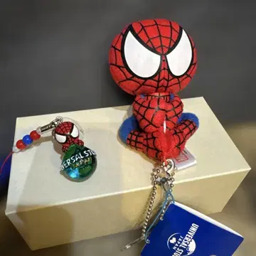 USJ 유니버셜 스파이더맨 봉제 인형 스트랩 2세트