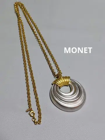 z83 MONET 실버 골드 원형 펜던트 목걸이