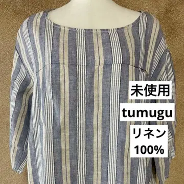 미사용 tumugu 츠무구 린넨 튜닉 원피스 체크 정가 1.7만