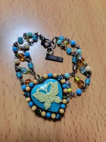 ANNA SUI 버터플라이 모티브 터콰이즈 비즈 팔찌