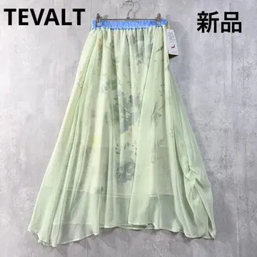 새상품 TEVALT 바레트 보타니컬 페어리 그린 쉬폰 스커트