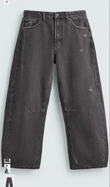 ZARA 다크 그레이 배럴핏 팬츠 데님