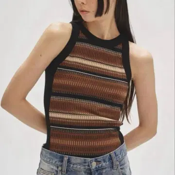 todayful 자카드 보더 탱크탑