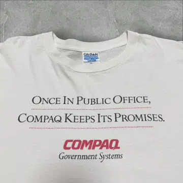 00s COMPAQ IT TEC 기업 PC 메시지 화이트 XL 티셔츠