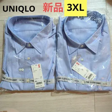 새상품 UNIQLO 파인 브로드 셔츠 3XL 라이트 블루 2장 세트
