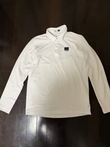 Munsingwear M 화이트 긴팔 피케 셔츠 남성용 긴팔 피케 셔츠