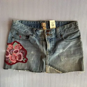 Abercrombie & Fitch 자수 데님 미니 스커트 사이즈 2