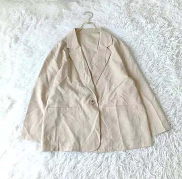 그레일 GRL 얇은 소재 테일러드 자켓 L 베이지 심플 스테디셀러
