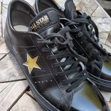 원스타 블랙 골드 (ALL STAR 블랙) 레더 스니커즈