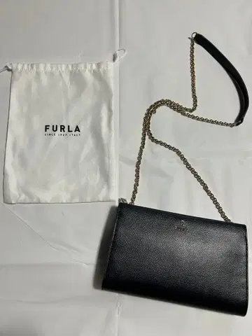 FURLA 블랙 숄더백 체인 지갑 수납 가방 포함