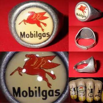 60'S 모빌가스 링 479 빈티지 반지 Mobilgas