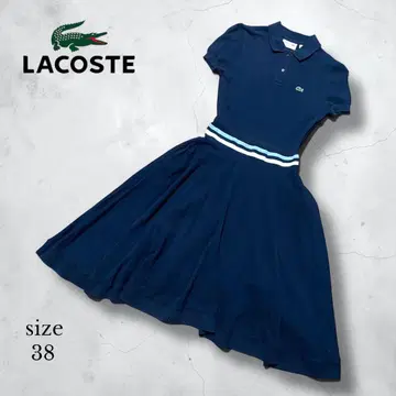 [ LACOSTE ] 플레어 폴로 원피스 38 네이비 프랑스제