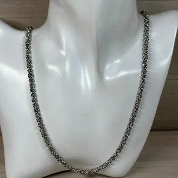 실버 925 뜨개질 체인 실버 목걸이 비잔틴 체인 약 55cm